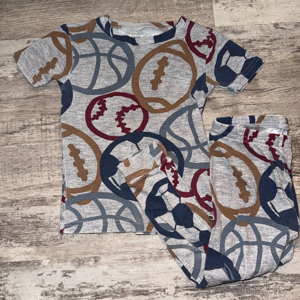 **4 for $15** Sports Print Two-Piece Pajama Set